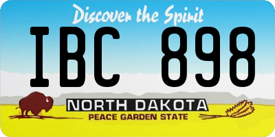 ND license plate IBC898