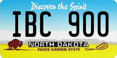 ND license plate IBC900
