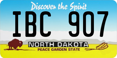 ND license plate IBC907