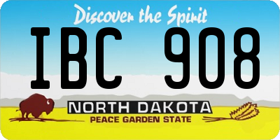 ND license plate IBC908