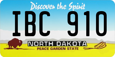 ND license plate IBC910