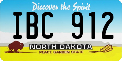 ND license plate IBC912