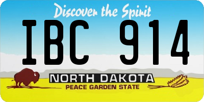 ND license plate IBC914