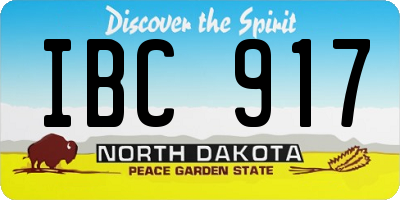 ND license plate IBC917