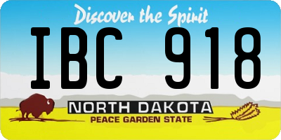 ND license plate IBC918