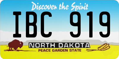 ND license plate IBC919