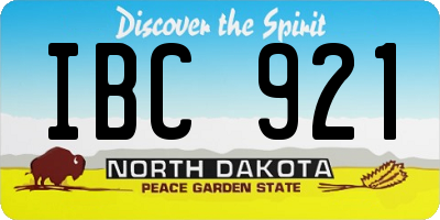 ND license plate IBC921