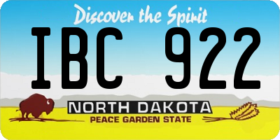 ND license plate IBC922