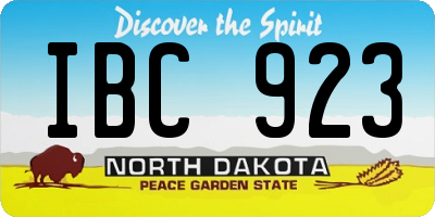 ND license plate IBC923