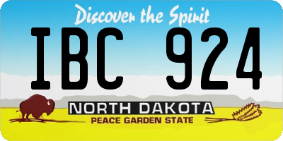 ND license plate IBC924