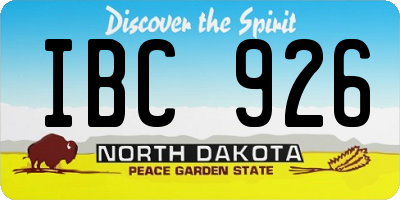 ND license plate IBC926