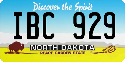 ND license plate IBC929