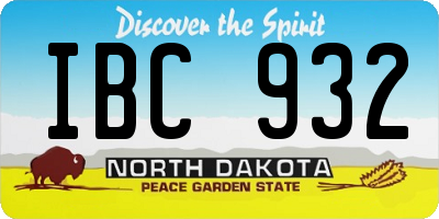 ND license plate IBC932