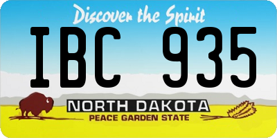 ND license plate IBC935