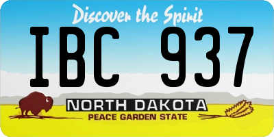 ND license plate IBC937