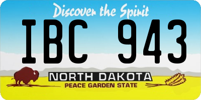 ND license plate IBC943