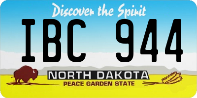 ND license plate IBC944
