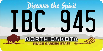 ND license plate IBC945
