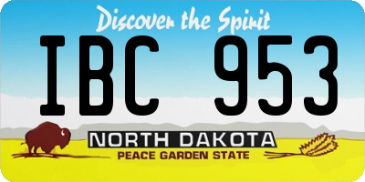 ND license plate IBC953