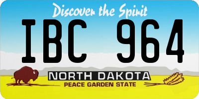 ND license plate IBC964