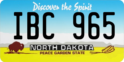 ND license plate IBC965