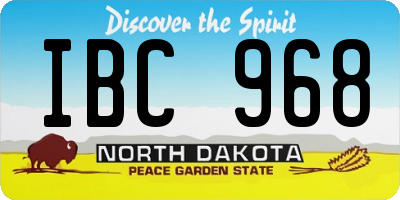 ND license plate IBC968