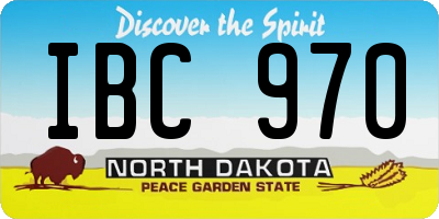 ND license plate IBC970