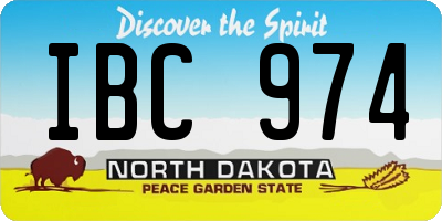 ND license plate IBC974