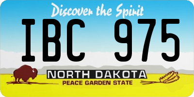 ND license plate IBC975