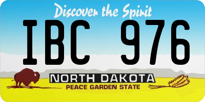 ND license plate IBC976