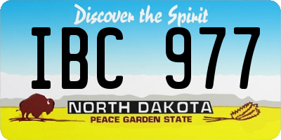 ND license plate IBC977