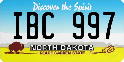 ND license plate IBC997