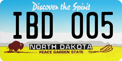 ND license plate IBD005