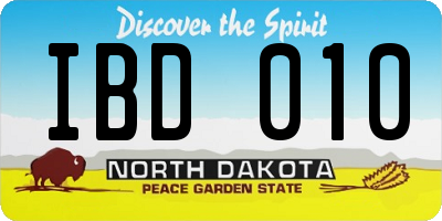 ND license plate IBD010