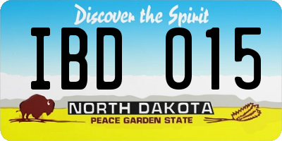 ND license plate IBD015