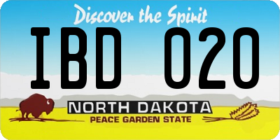 ND license plate IBD020