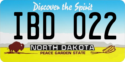 ND license plate IBD022