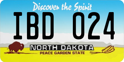 ND license plate IBD024