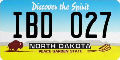 ND license plate IBD027