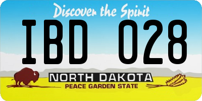 ND license plate IBD028