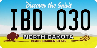 ND license plate IBD030