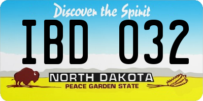 ND license plate IBD032