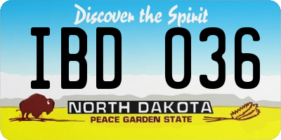 ND license plate IBD036