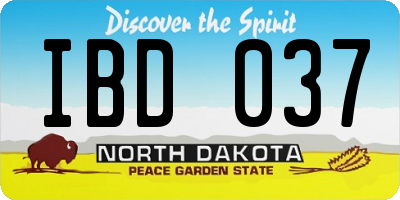 ND license plate IBD037