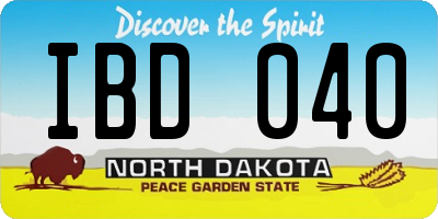 ND license plate IBD040