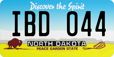 ND license plate IBD044
