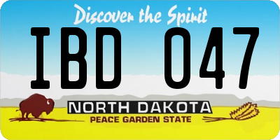 ND license plate IBD047