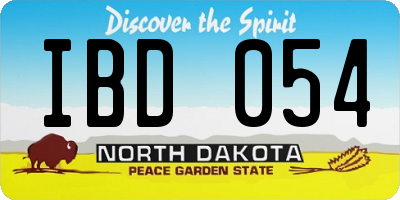 ND license plate IBD054