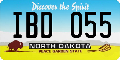 ND license plate IBD055