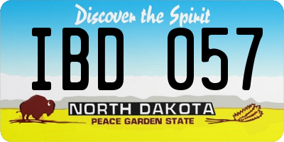 ND license plate IBD057